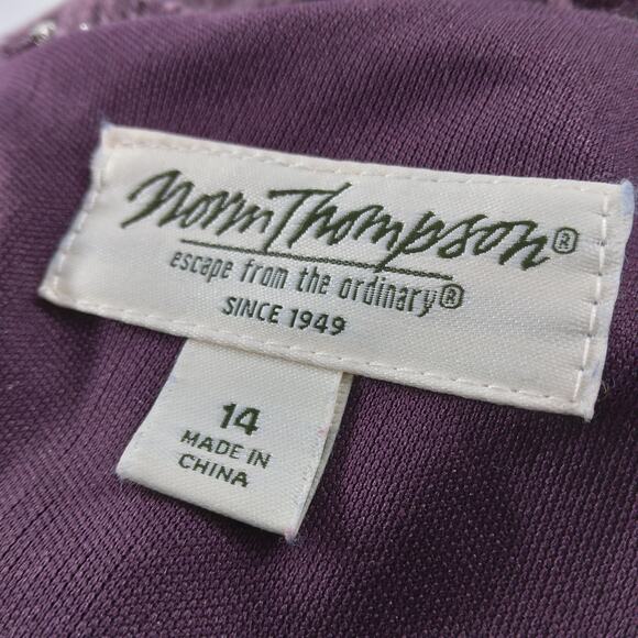 Vintage Norm Thompson Dress Size 14 Purple fully lined - Picture 5 of 8